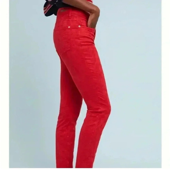 Anthropologie Pilcro and the Letterpress High Rise Skinny Ankle Jeans Sz 30 Red - Picture 7 of 14